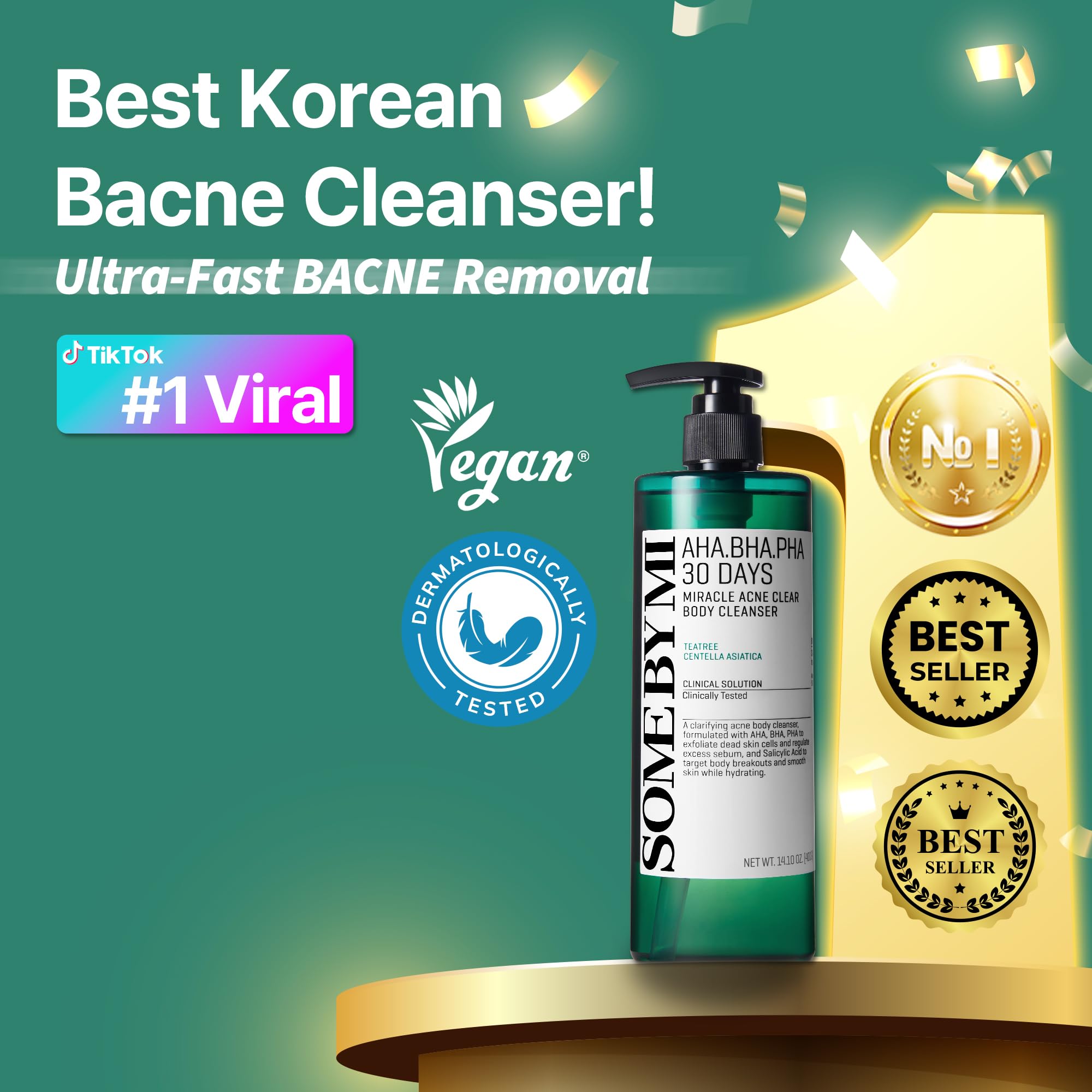 SOME BY MI AHA BHA PHA 30 Days Miracle Acne Clear Body Cleanser & Beta-Panthenol Repair Body Cream - Image 4