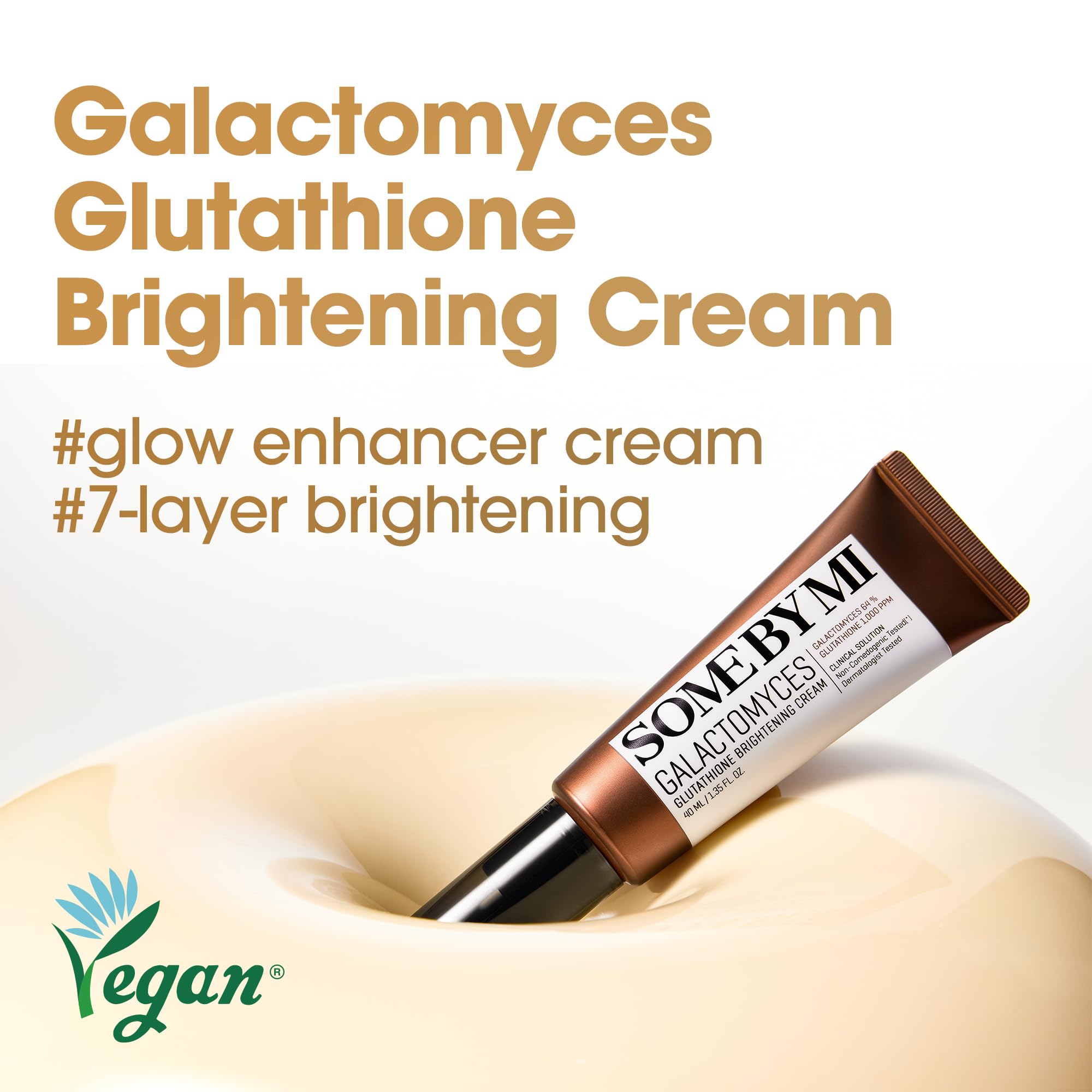 SOME BY MI Galactomyces Glutathione Brightening Cream – 1.35oz, 40ml – Hydrating Korean Hyaluronic Acid Face Moisturizer – Daily Glutathione Face Cream for Smooth and Radiant Skin – Korean Skin Care - Image 3