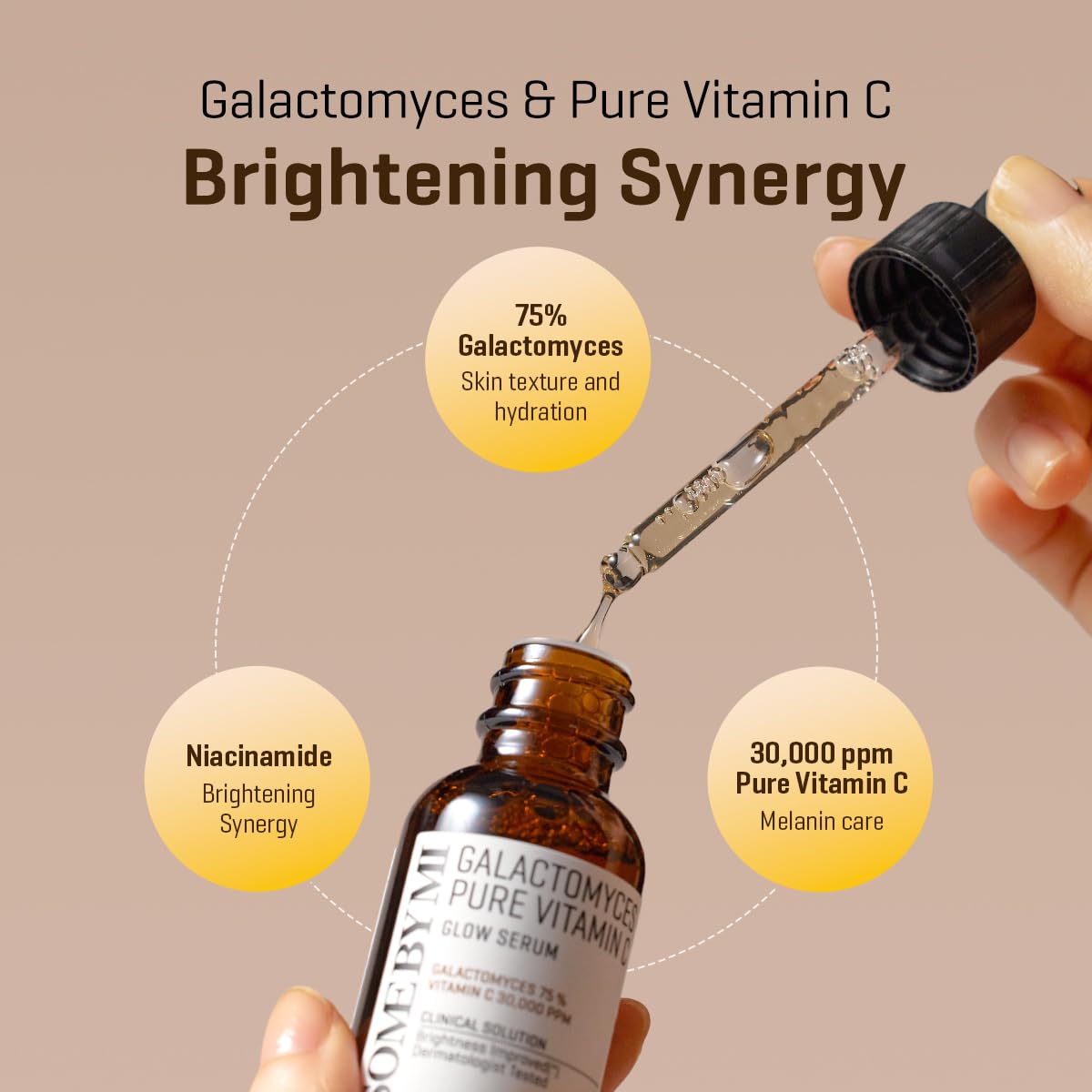 SOME BY MI Galactomyces Pure Vitamin C Glow Serum - 1.01Oz, 30ml - Korean Vitamin C Face Serum for Glow Glass Skin - Dark Spot Correcting Ampule with Brightening and Elasticity Care - Korean Skin Care - Image 6