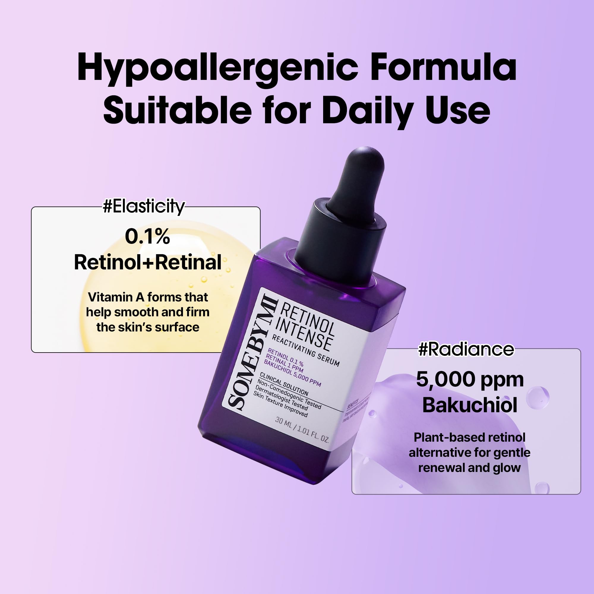 SOME BY MI Retinol Intense Reactivating Serum – 1.01oz, 30ml – Korean Bakuchiol Retinol Serum for Face Firming – Improves Signs of Aging, Minimizes Pore Size & Refines Skin Texture – Korean Skin Care - Image 6