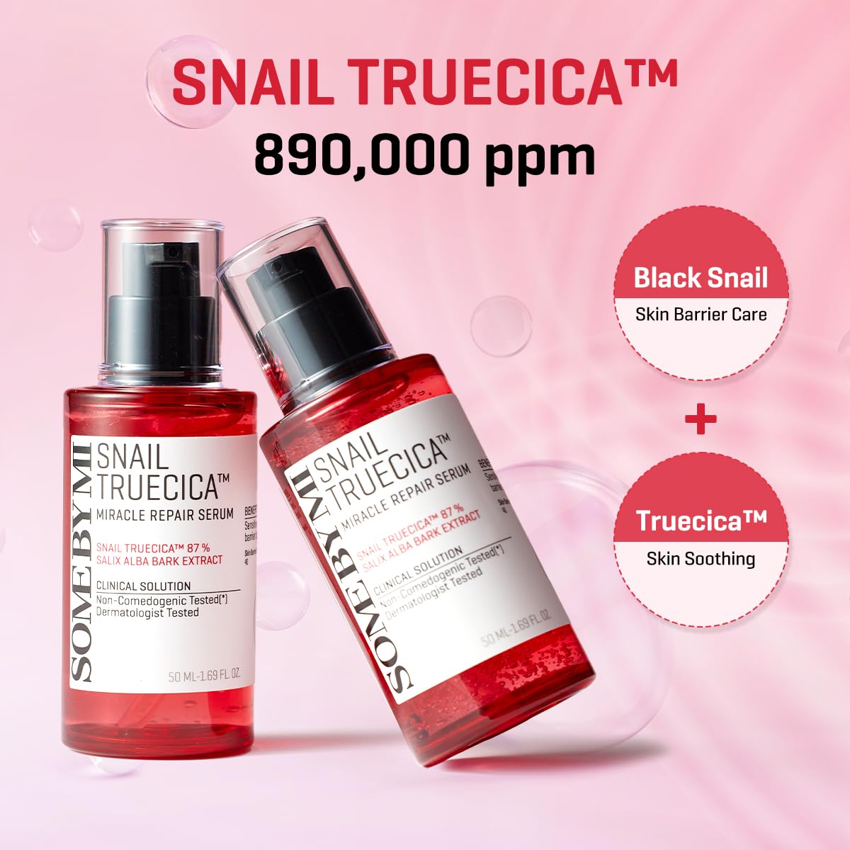 SOME BY MI Snail Trucica Miracle Repair Serum - 1.69Oz, 50ml - Made from Snail Mucin for Sensitive Skin - Daily Repair Face Serum for Post Acne Marks and Strengthen Skin Barrier - Korean Skin Care - Image 3