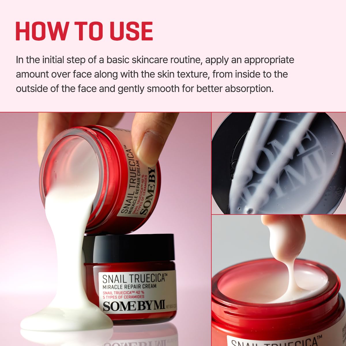 SOME BY MI Snail Truecica Miracle Repair Cream - 2.02Oz, 60ml - Made from Snail Mucin for Sensitive Skin - Daily Repair Face Moisturizer for Acne Marks and Strengthen Skin Barrier - Korean Skin Care - Image 7