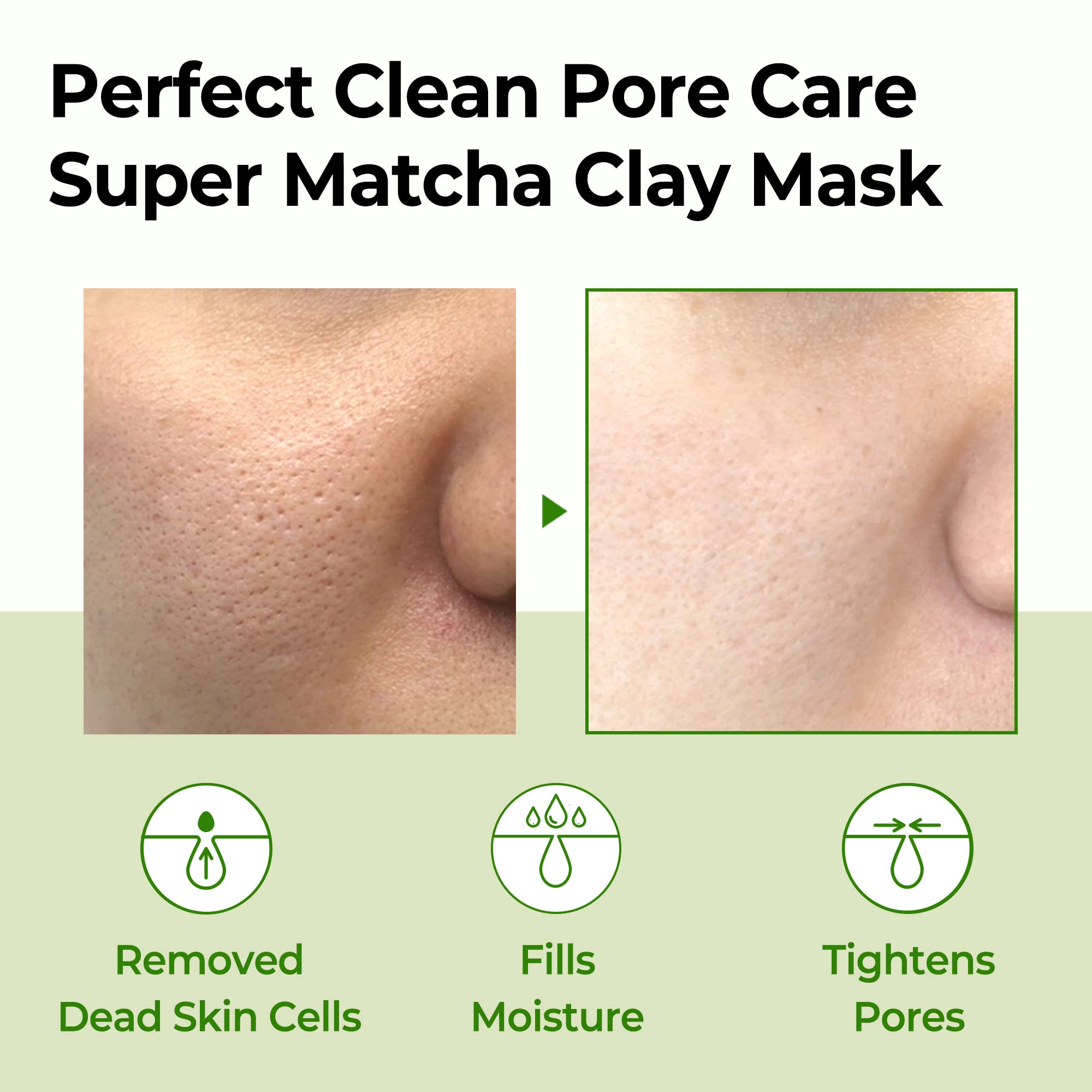 SOME BY MI Super Matcha Pore Clean Clay Mask - 3.52Oz, 100g - Made from Match Water for Sensitive Skin - Skin Moisturizing Effect with Sebum and Pore Care - Korean Skin Care - Image 3