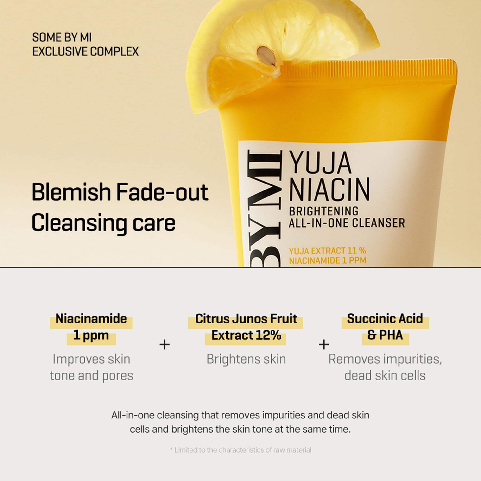 SOME BY MI Yuja Niacin Brightening All in One Cleanser - 3.38Oz, 100ml - Mild Daily Face Wash for Dull-Looking Skin - Low pH Formula with No Irritation - Pore and Sebum Care - Korean Skin Care - Image 4